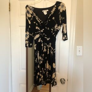 Long sleeve floral print dress